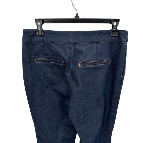 CHICOS Denim The Platinum Trouser Wide Leg Jeans with Gold Button Hardware // XS - Picture 6 of 9